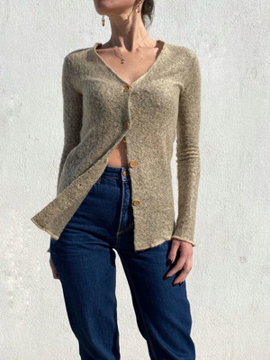 Max & Co knitted cardigan used, size S, beige gold