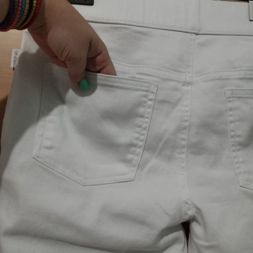 White women's pants size 42 with elastic waist