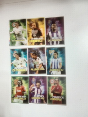 Champions League 3D Cards used, 9 single pieces