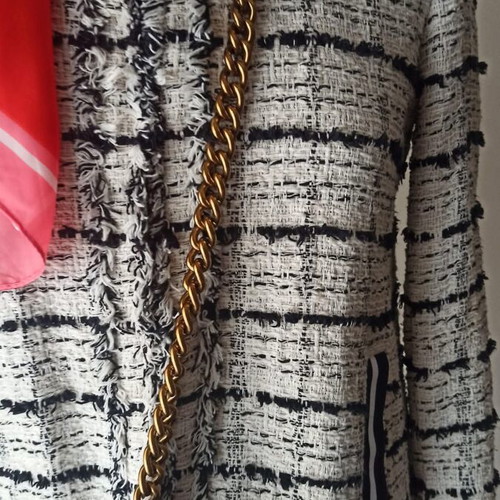 Pinko Tweed coat like new, black-white, Italian size 40
