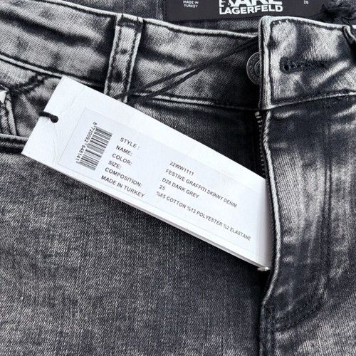 Karl Lagerfeld jeans new, dark gray with wash, size 25