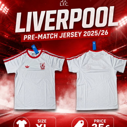 Liverpool pre-match jersey 2025/26 size XL new official replica