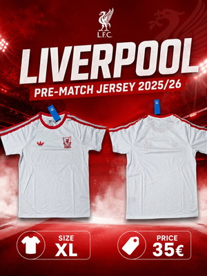 Liverpool pre-match jersey 2025/26 size XL new official replica