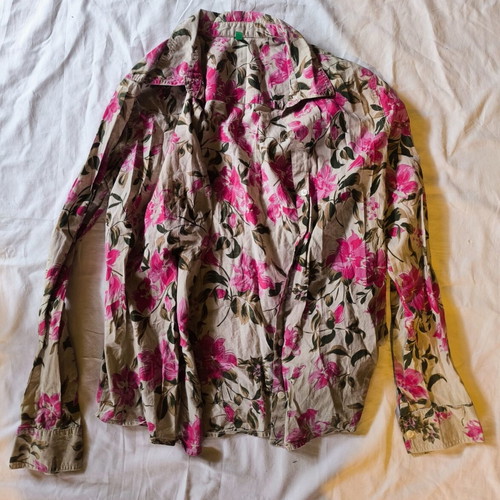 United Colors of Benetton floral shirt, size S, beige