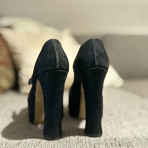 Black high heels used, size 38, 14 cm heel