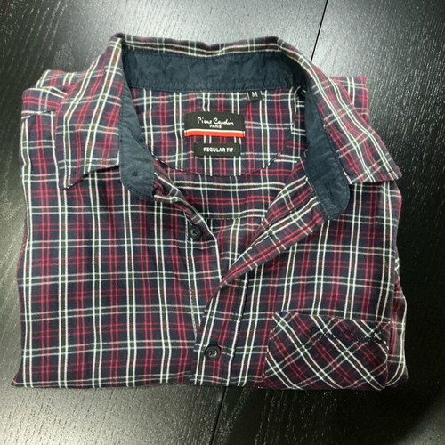 Pierre Cardin Checked Shirt Regular Fit like new, size M, red multicolor