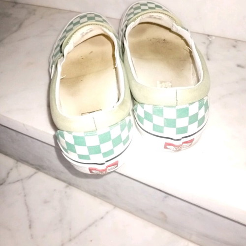Vans shoes used, athletic style, size 43, white and green