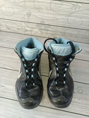 Nike Air leather sneakers size 37.5, black and blue
