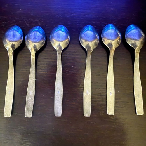 Set of 6 Melchior Skif gold-plated coffee spoons like new