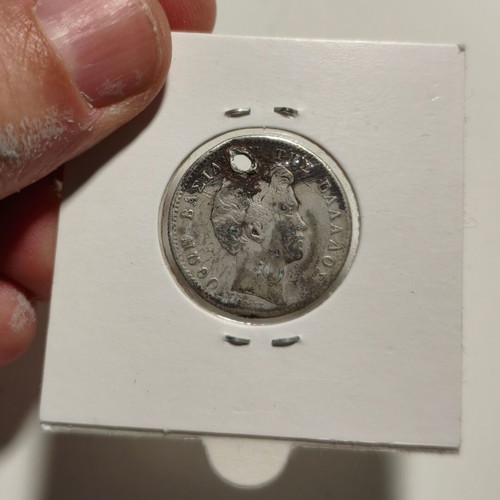 1 Drachma 1834 Otto used, pierced