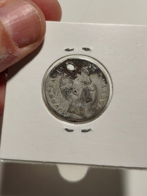 1 Drachma 1834 Otto used, pierced