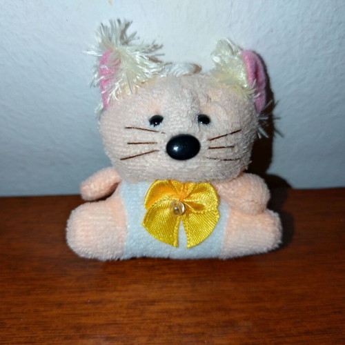 Small plush animals used, set of 6, keychain size