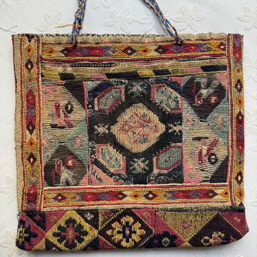 Epirus Handwoven Tagari Woolen Bag used, circa 1900, folk art