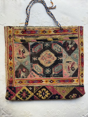 Epirus Handwoven Tagari Woolen Bag used, circa 1900, folk art