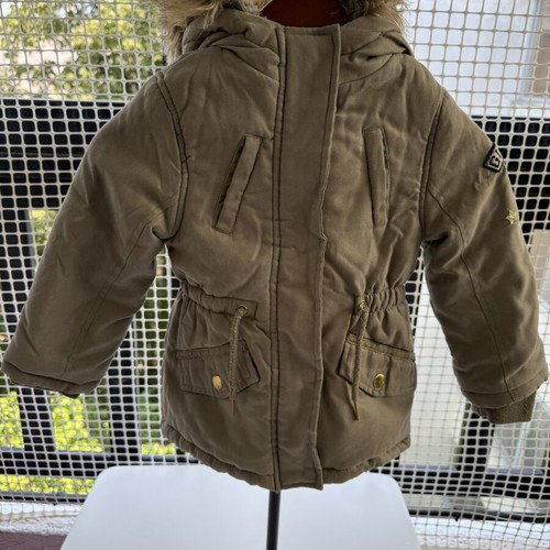 Orchestra Khaki Parka with Hood and Faux Fur for Girls, Like New