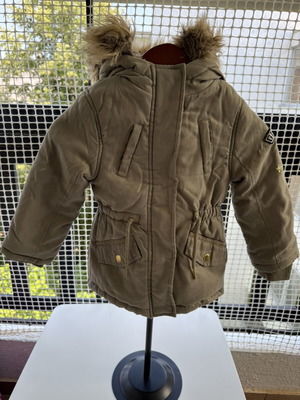 Orchestra Khaki Parka with Hood and Faux Fur for Girls, Like New
