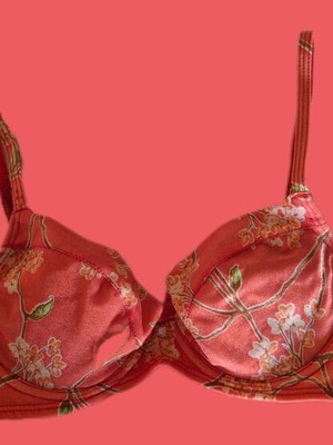 Bra orange floral size 65 cup B new, can be worn as swimsuit