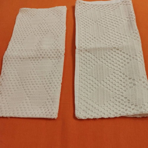 Handmade pillowcases white cotton, like new, set of two