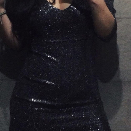 Mini dress formal like new, black and silver, size M
