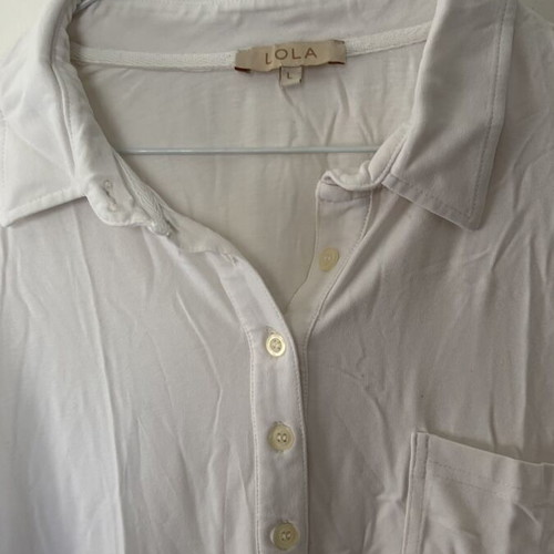 Lola women's polo shirt Large white like new