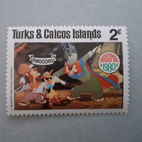 Turks & Caicos Islands Walt Disney Pinocchio Stamps Set 7 Mint
