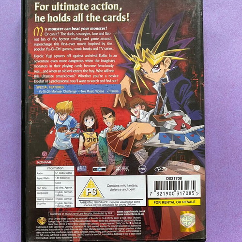 Yu-Gi-Oh! The Movie DVD used, action animation adventure
