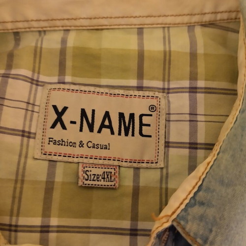 Denim short sleeve shirt like new, blue, size 4XL