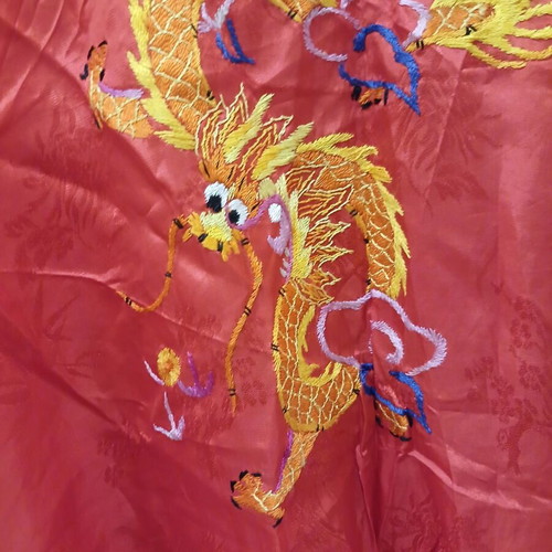 Golden Dragon red kimono size S like new, 100% rayon