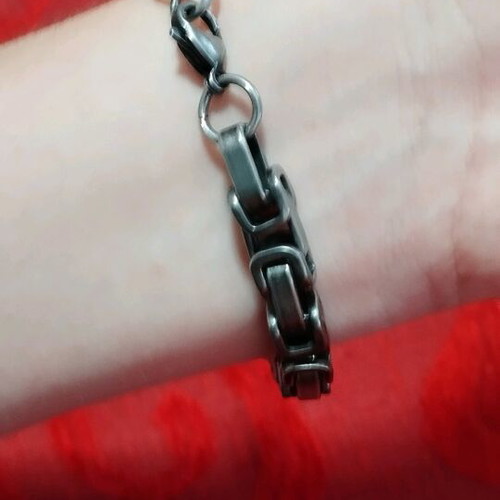 Men's steel bracelet new, gray silver