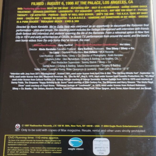Ramones We're Outta Here! Film Crew DVD new, punk