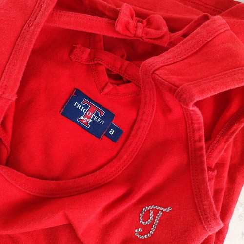 Red dress for girls size 8 Tricoteen like new