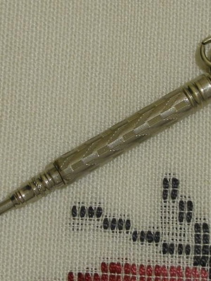 Mechanical pencil used, silver-plated brass late 19th century