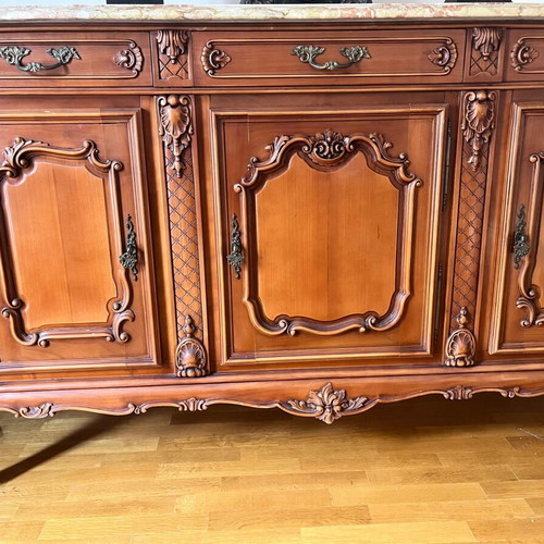 Buffet with marble top like new, one side door does not lock