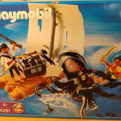 Playmobil 4291 Pirates Castaways with Raft and Giant Octopus new