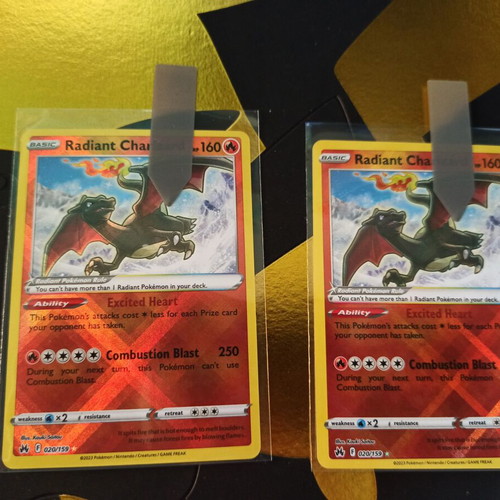 Radiant Charizard Pokemon cards, pack of 2, Crown Zenith 2023