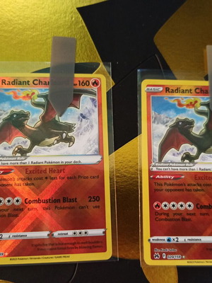 Radiant Charizard Pokemon cards, pack of 2, Crown Zenith 2023