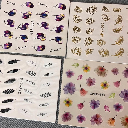 Water Nail Stickers Set of 4 New Full Nail