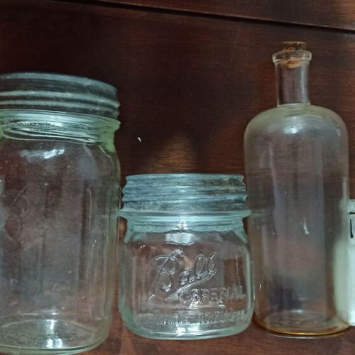 Collectible glass containers like new, set of 5 pieces