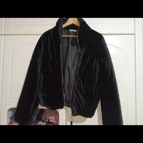 Bomber jacket new, short, black, one size