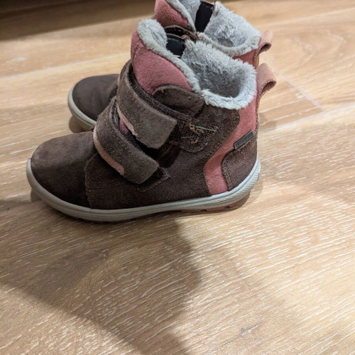 Superfit leather winter boots No 24 like new, brown and pink