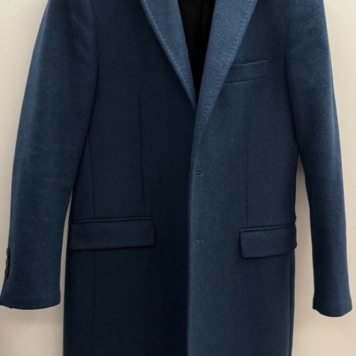 Versace coat like new, blue, 75% wool, size 48