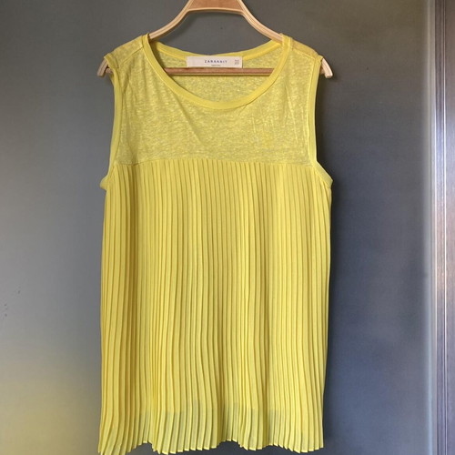 Zara sleeveless women's blouse like new, yellow, size M