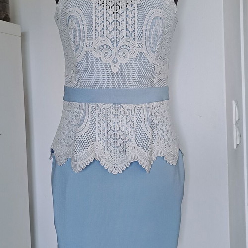Lipsy London strapless cocktail dress baby blue new, large