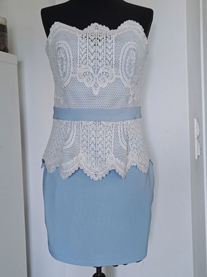 Lipsy London strapless cocktail dress baby blue new, large