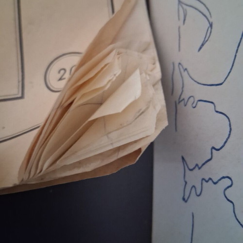 Vintage school notebooks 1949, set of 4 with 5 craft cards