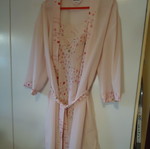 Rococo pink nightwear set with flowers, size small, like new