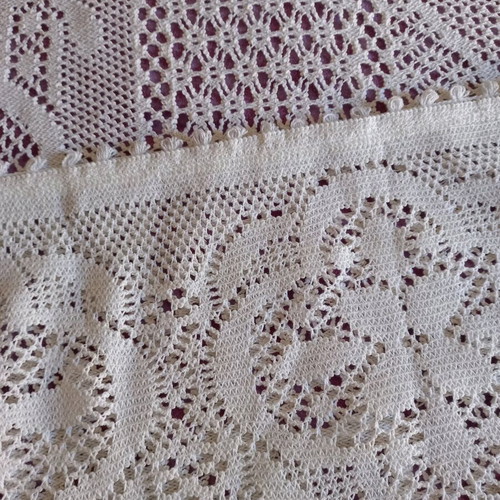 Knitted quilt for double bed new, 2.50×2.05 m, ecru color