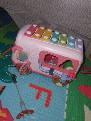 Baby educational toy bus 4 in 1 pink like new
