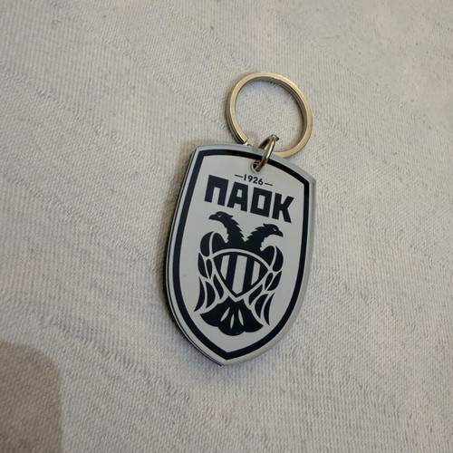 PAOK Plexiglass Keychain new, black and white