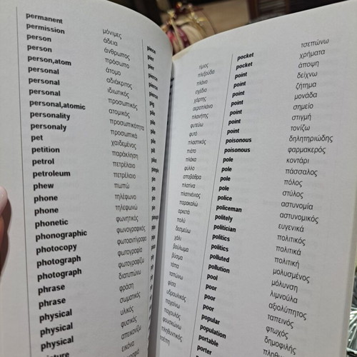 Greek-English English-Greek Dictionary like new, 190 pages